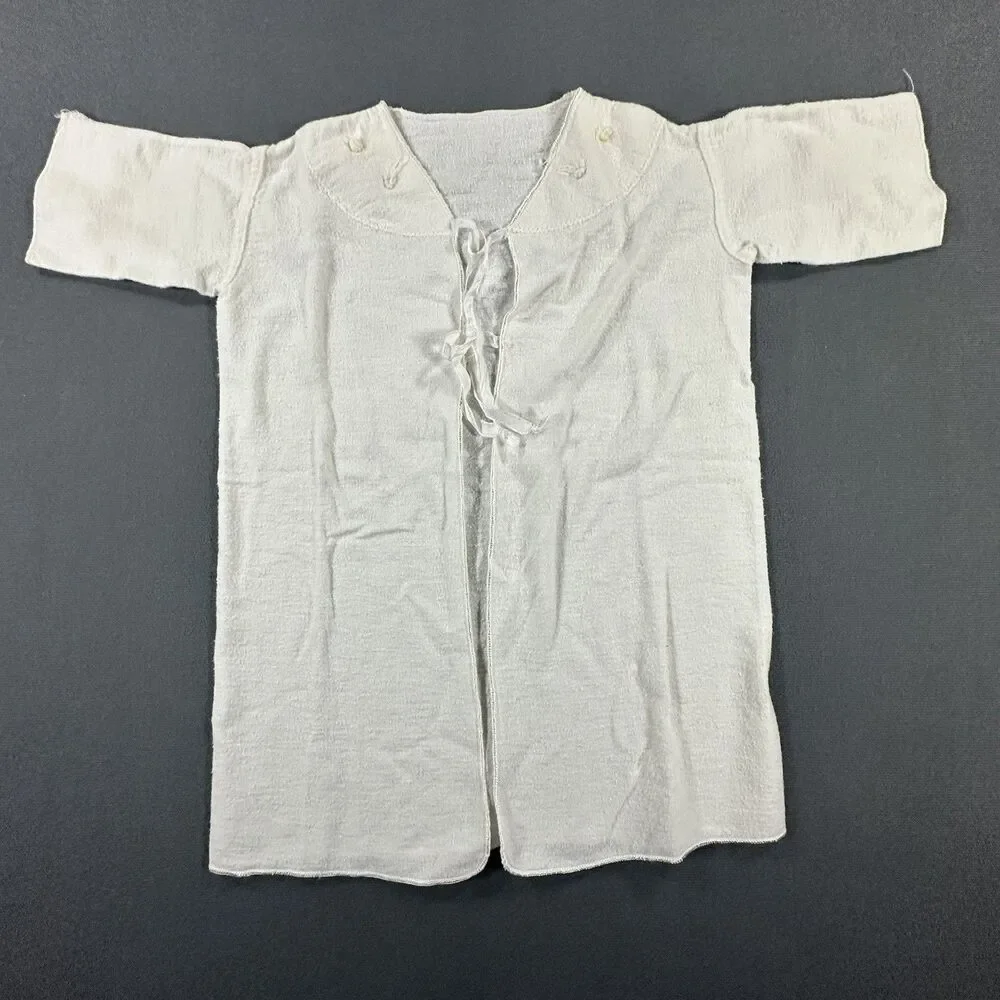 3 VTG Antique Baby Infant Bathrobe Robes Sleep Nightgown White Satin Ribbon Ties